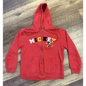 Disney Parks MICKEY MOUSE Full Zip Double Sided Hoodie Sweatshirt SIZE Small